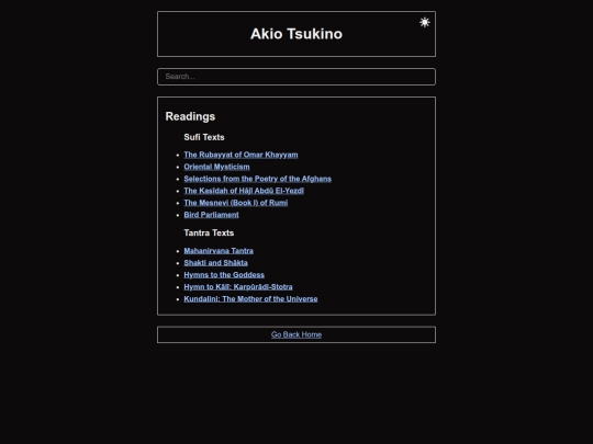 readings screenshot