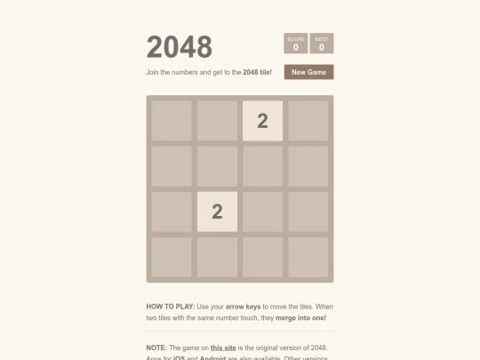 2048 screenshot