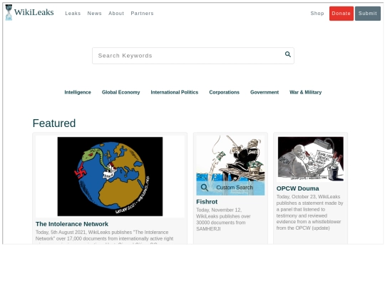 WikiLeaks screenshot