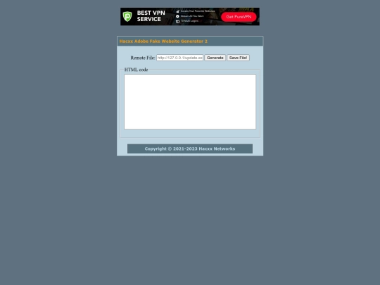 Hacxx Adobe Fake Website Generator 2 screenshot