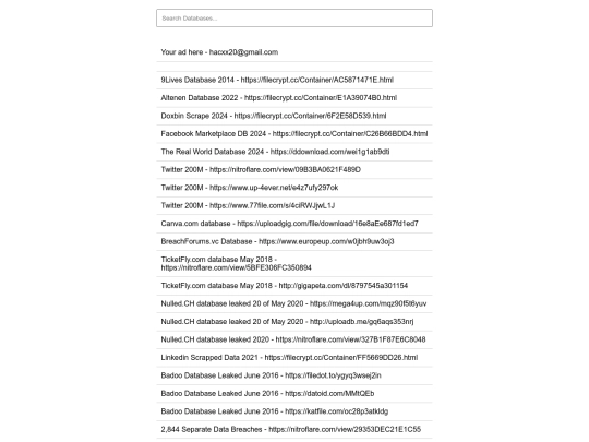 Hacxx Databases Search Engine 4 screenshot