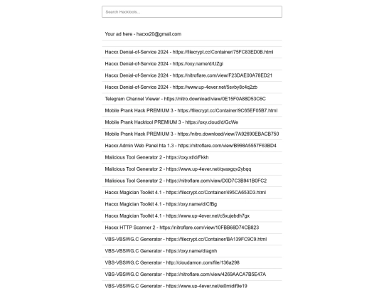 Hacxx Hacktools Search Engine screenshot