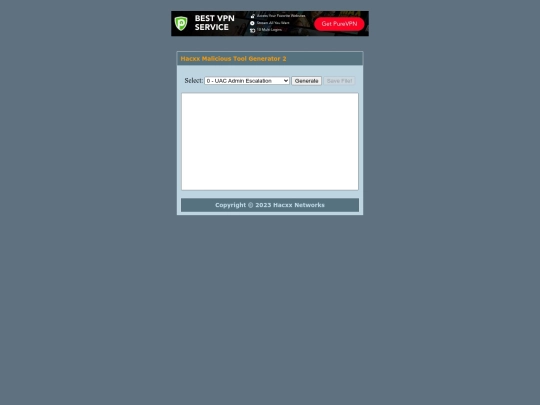 Hacxx Malicious Tool Generator 2 screenshot