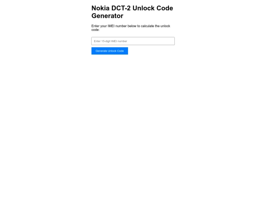 Hacxx Nokia DCT-2 Unlock Code Generator screenshot