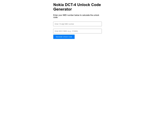 Hacxx Nokia DCT-4 Unlock Code Generator screenshot