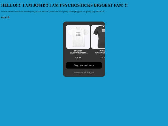 joshpage screenshot