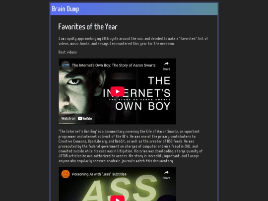 blog/posts/favorite-videos-this-year screenshot