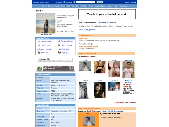 myspace screenshot