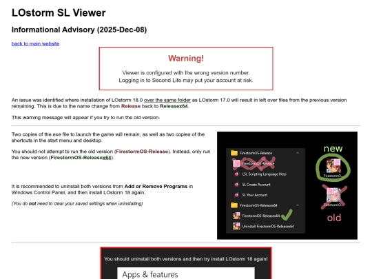 lostorm-18-warning-wrong-version screenshot