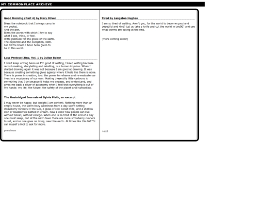 commonplace/commonplace2 screenshot