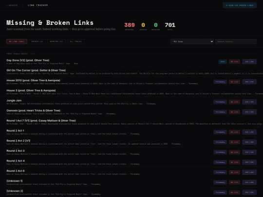 links screenshot