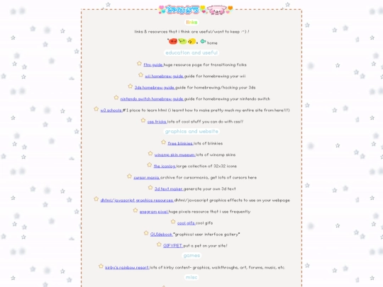links screenshot