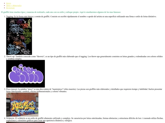 Tipos y Materiales screenshot