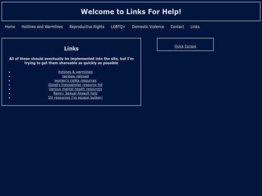 links screenshot