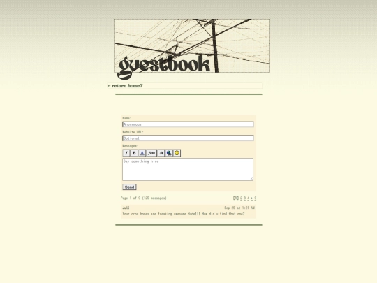 guestbook screenshot