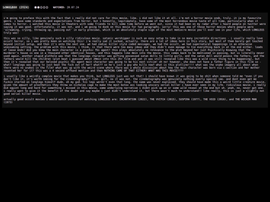 reviews/longlegs screenshot
