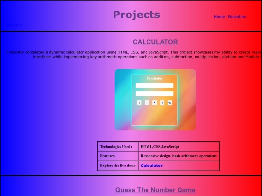 index/projects screenshot