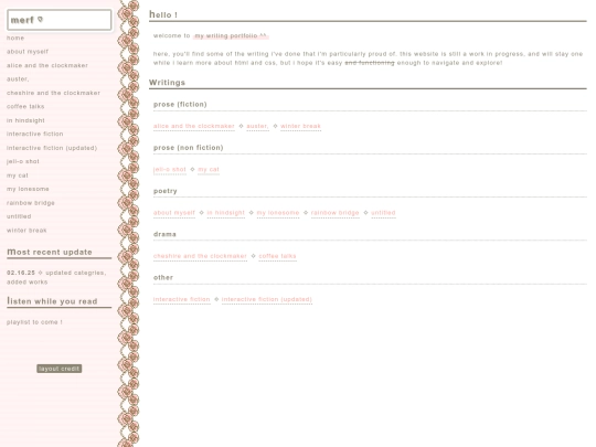 writing portfolio screenshot