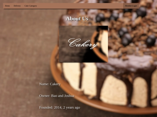 Assingment/cakery-aboutus screenshot