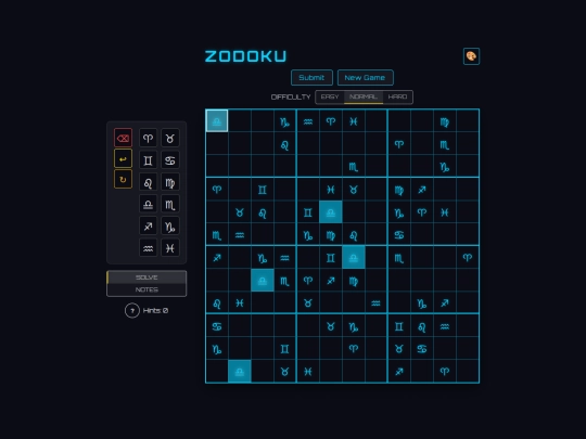 games/zodoku screenshot