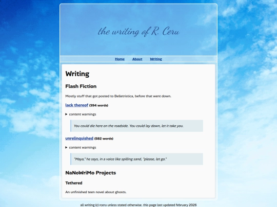 writing screenshot