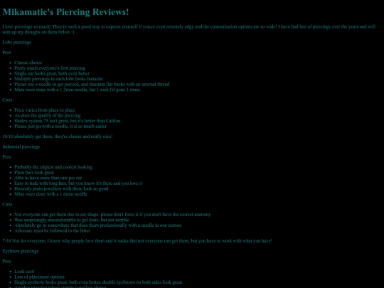 Piercings screenshot