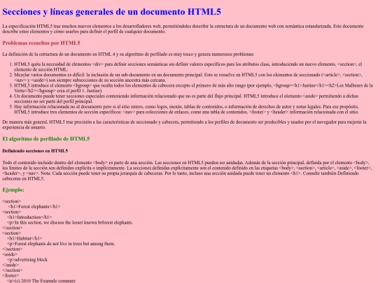 Secciones screenshot