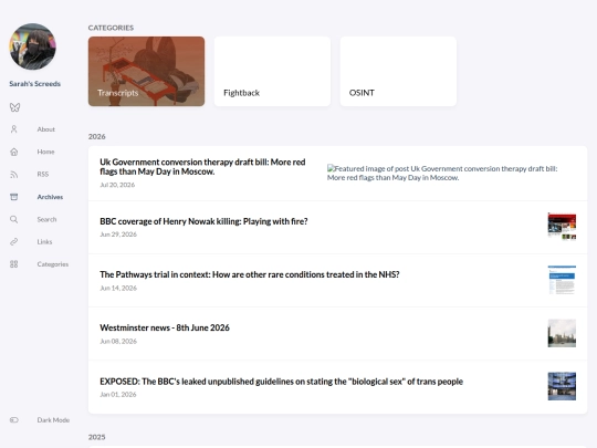 page/archives screenshot