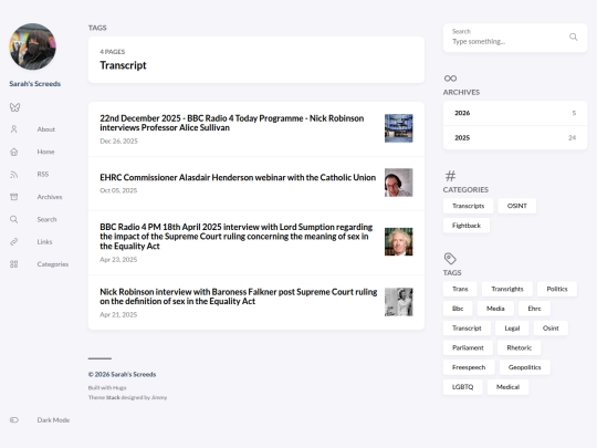 tags/transcript screenshot