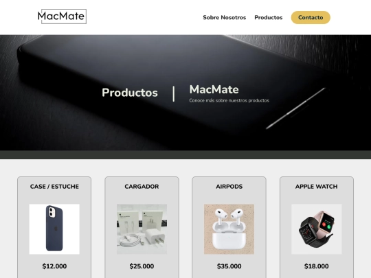 Paginas/Productos screenshot