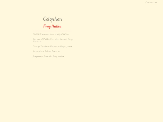 frog/colophon screenshot