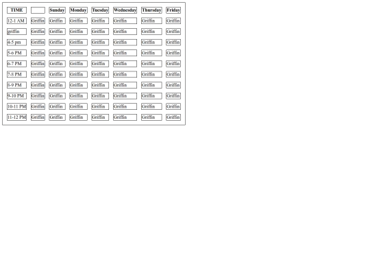 schedule screenshot