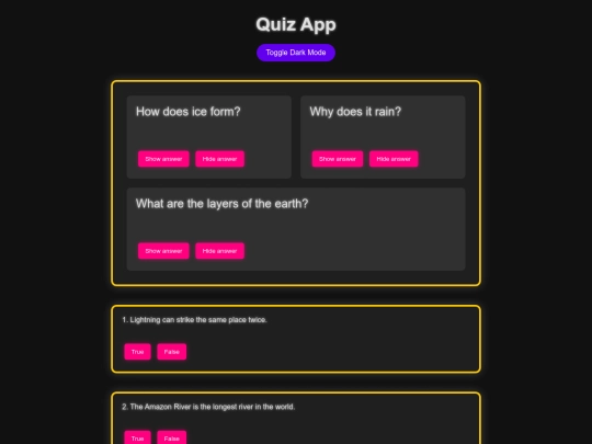 quiz app screenshot