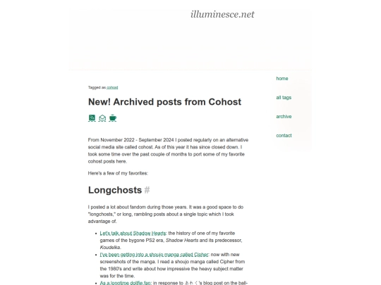 blog/posts/2025-01-14-Cohost-Archive screenshot