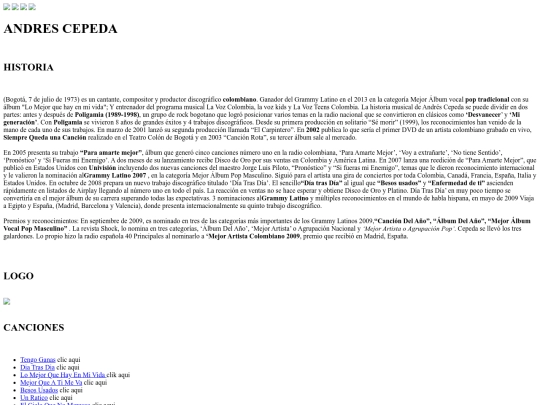proyectofinal/paginaelcantodelloco/andrescepeda screenshot
