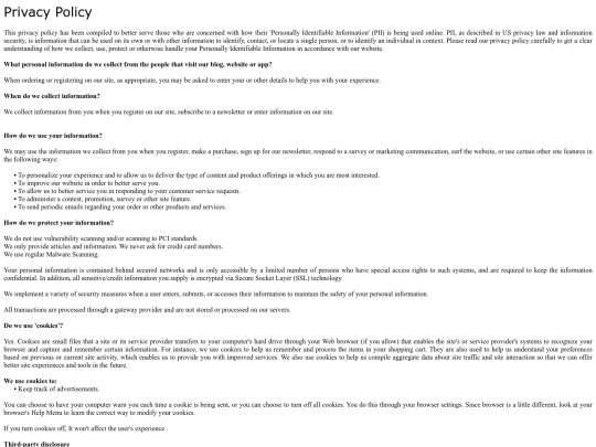 privacypolicy screenshot
