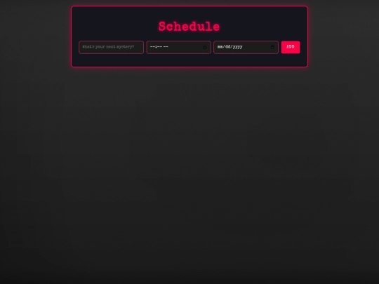 Schedule screenshot