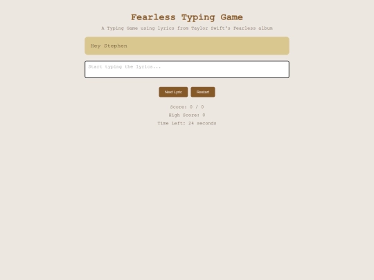 Typing screenshot