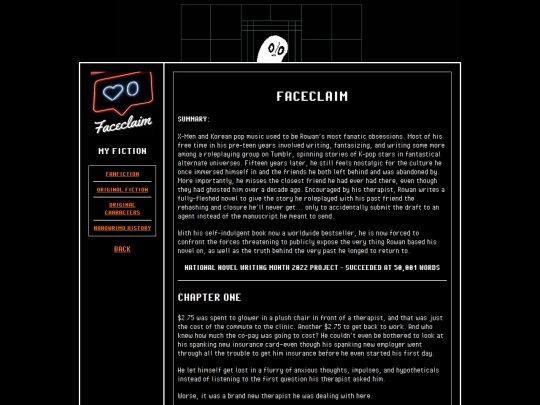 fiction/faceclaim screenshot