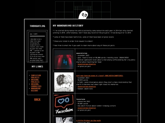 fiction/nanohistory screenshot