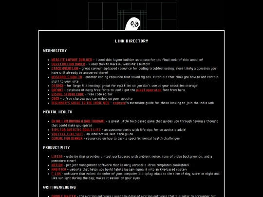 links screenshot