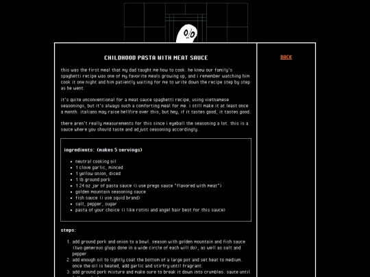 recipes/childhoodpasta screenshot