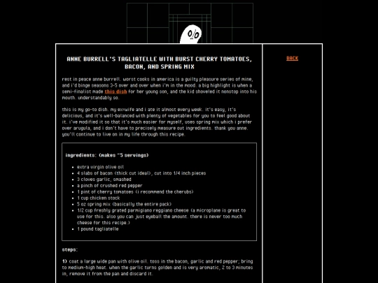 recipes/tagliatelle screenshot