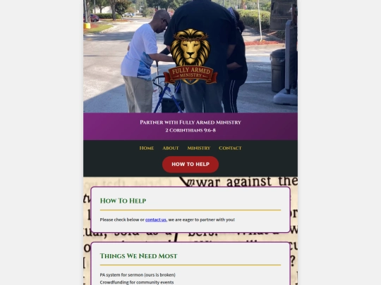 ministry/partner screenshot