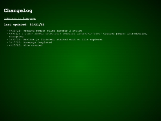 changelog screenshot