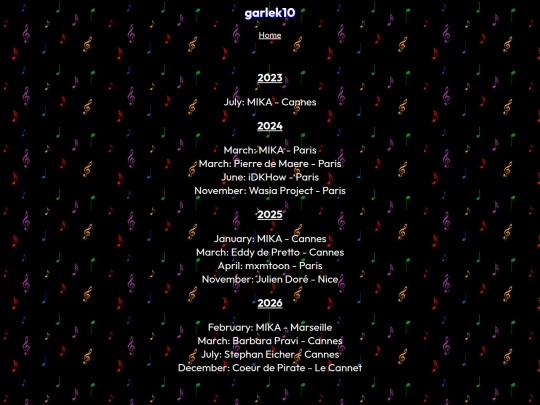 concertslist screenshot