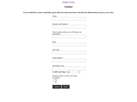 Assignment2/Form screenshot