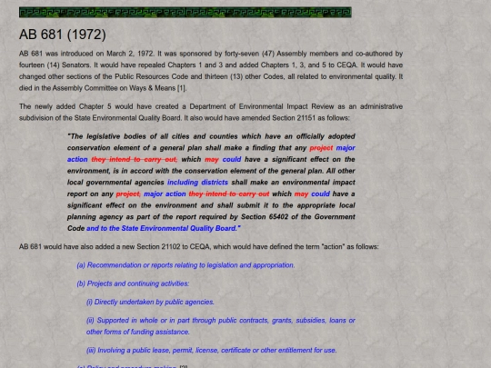 Home/CEQA History/1972/1972ab681 screenshot
