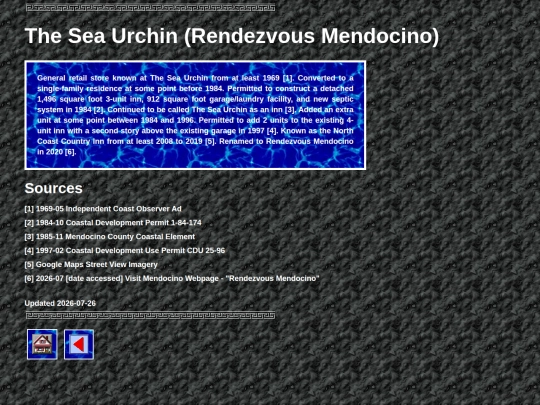 Home/Mendocino County History/Gualala/theseaurchin screenshot