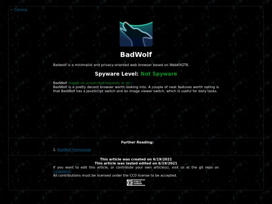articles/badwolf screenshot